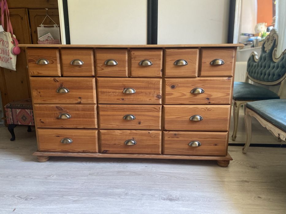 Komoda rustykalna boho bielizniarka drewno komoda aptekarka