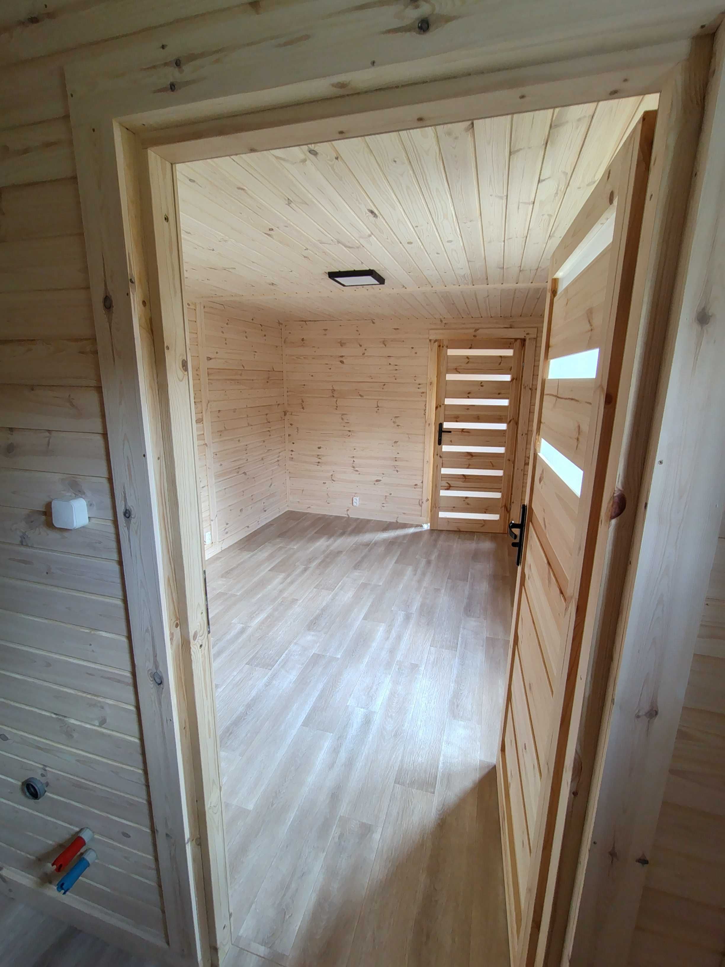 Domek drewniany ocieplony 8x3.2m Bugaj Piekło Golaszka Dąbie Sarnów