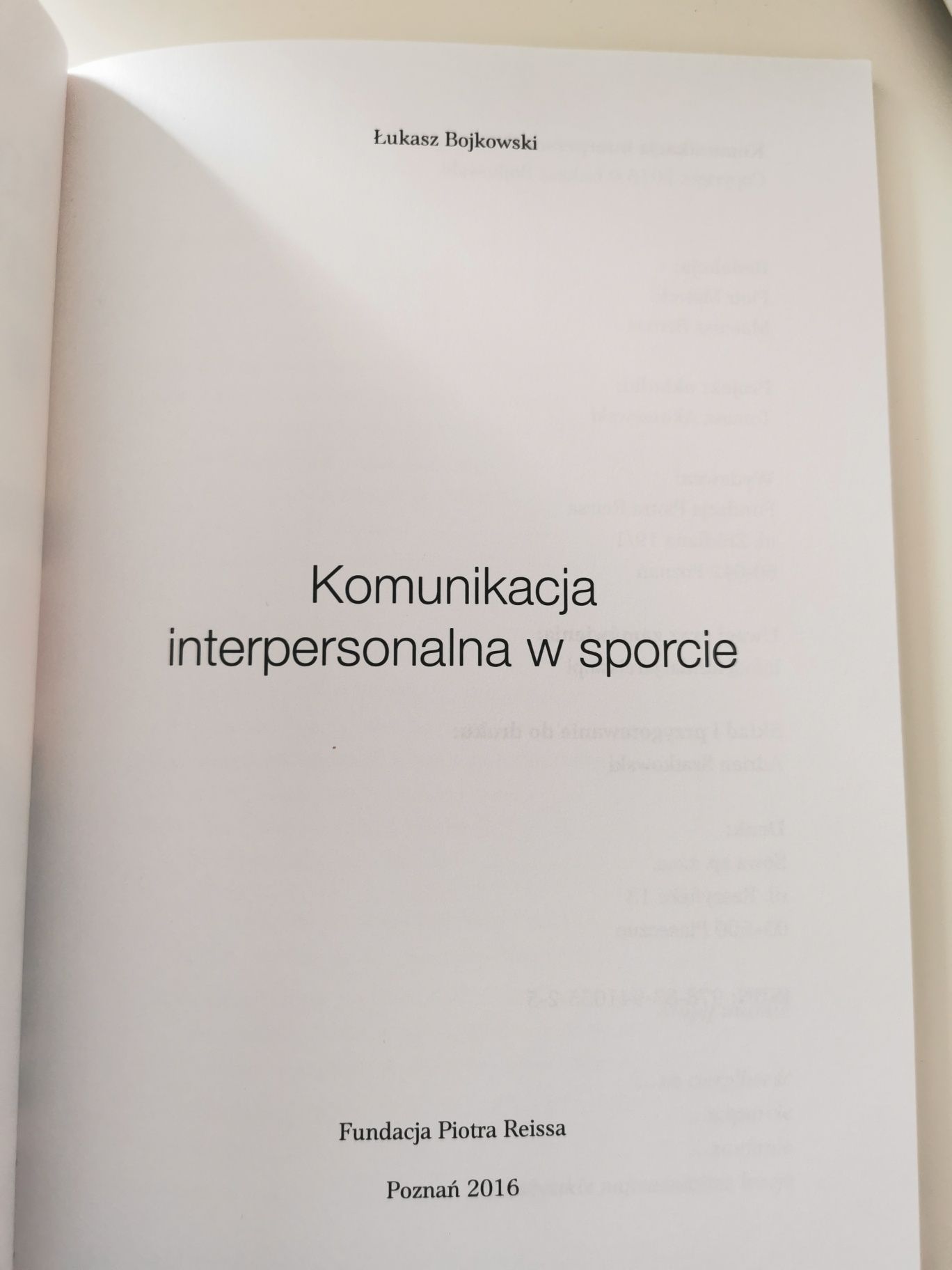 Komunikacja interpersonalna w sporcie autor Łukasz Bojkowski