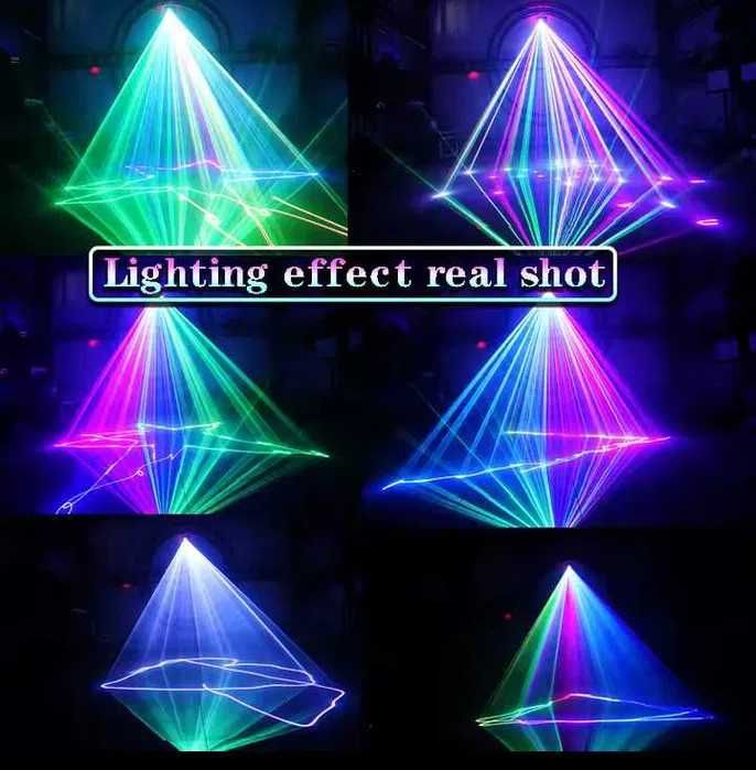 Laser dyskotekowy RGB 500mW (auto, dmx, audio, master-slave) + pilot