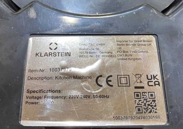 Тістоміс / тестомес / міксер / миксер / Klarstein  з Німеччини 1200w