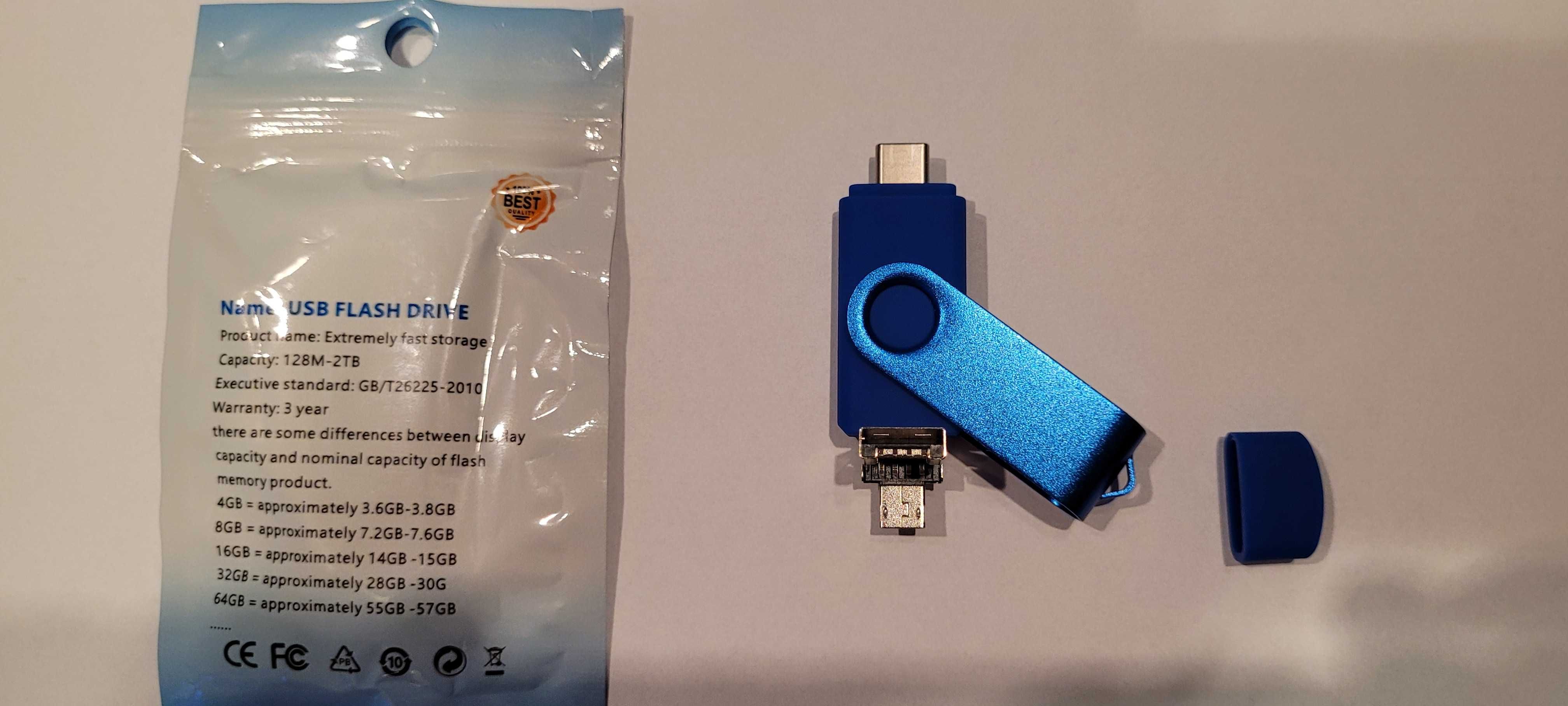 Dysk flash, OTG USB 3 w 1 typu C + Micr USB 64GB