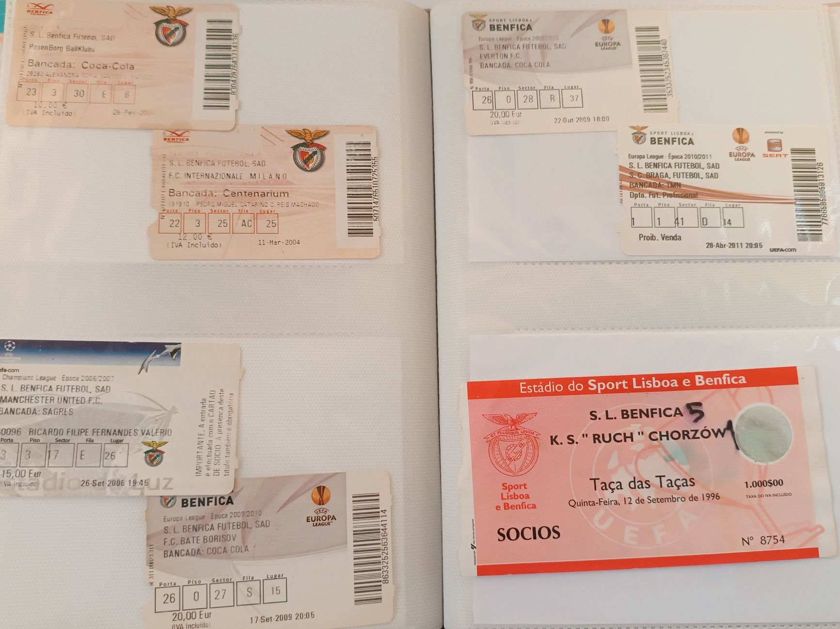 240 Bilhetes futebol S.L. Benfica