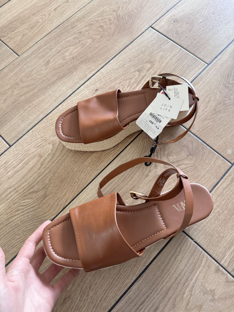 Nowe sandałki Zara espadryle platforma