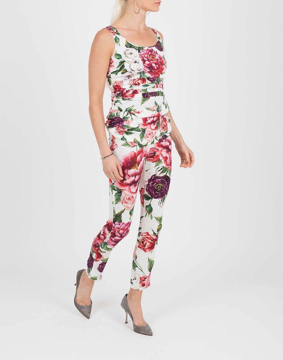 Jedwabny top róże, peonie Dolce&Gabbana