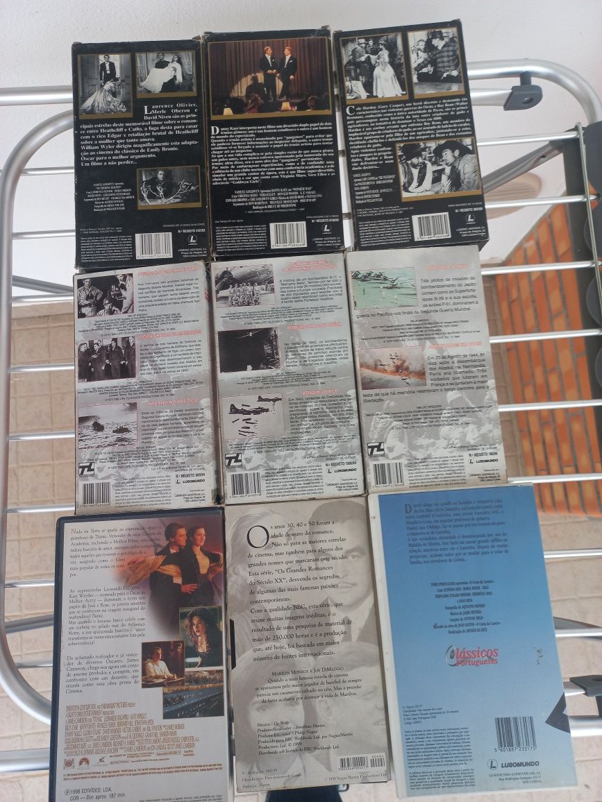 9x cassetes vhs , segunda guerra mundial , titanic ,original