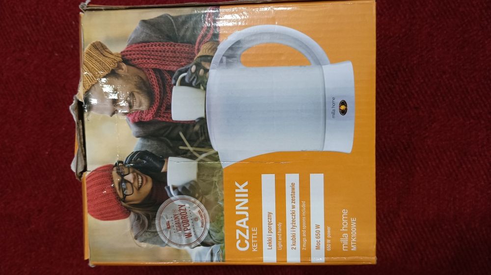 Електрочайник Kamille KM-1718A пластиковий з чашками і ложками 0,6 л Б