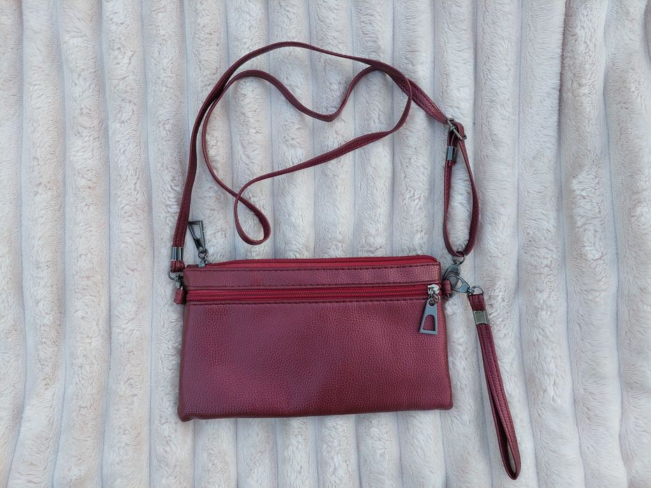 Сумочка винного цвета, клатч