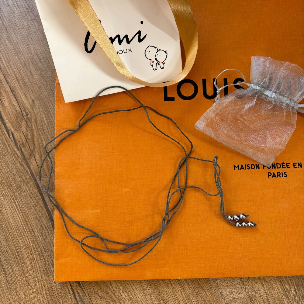Naszyjnik damski chocker Ami Bijoux szary koraliki Pinterest old money