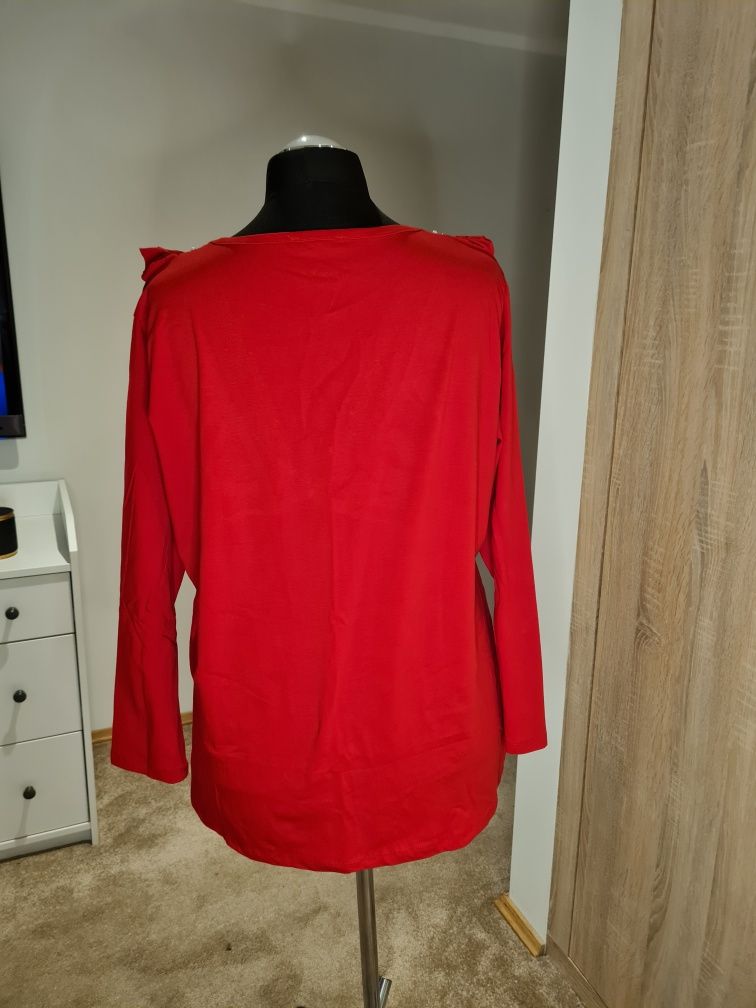 Bluzka plus size czerwona (wymiary w opisie)