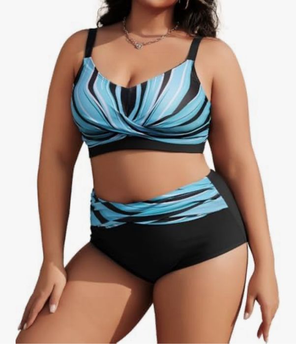 Damski Kostium Kąpielowy Dwuczęściowy Wyszczuplający Rozm. M