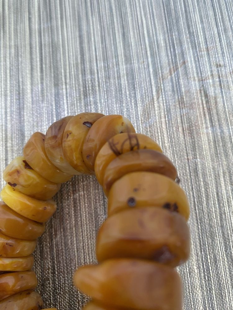 Pulseira masculina antiga cera de abelha original pedra ábaco contas