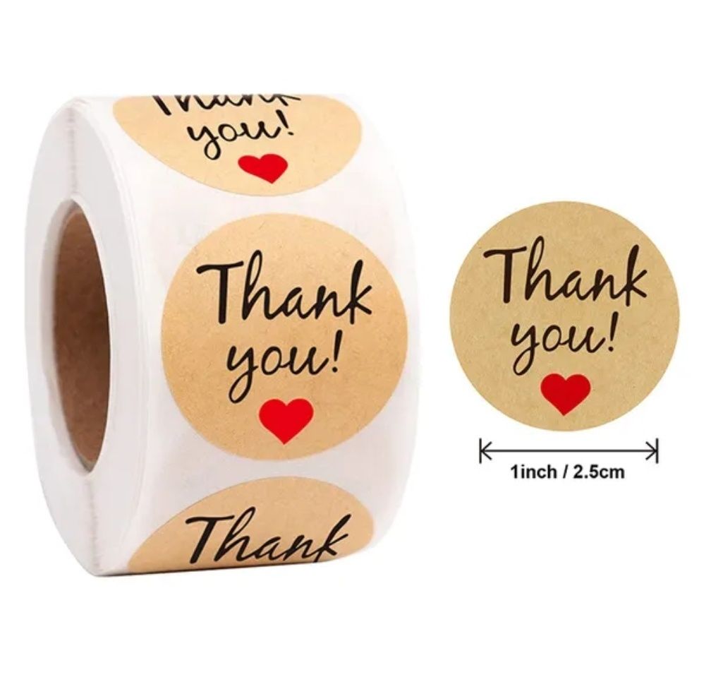 Наклейки, стікери Thank You Hand Made, Хенд Мейд,