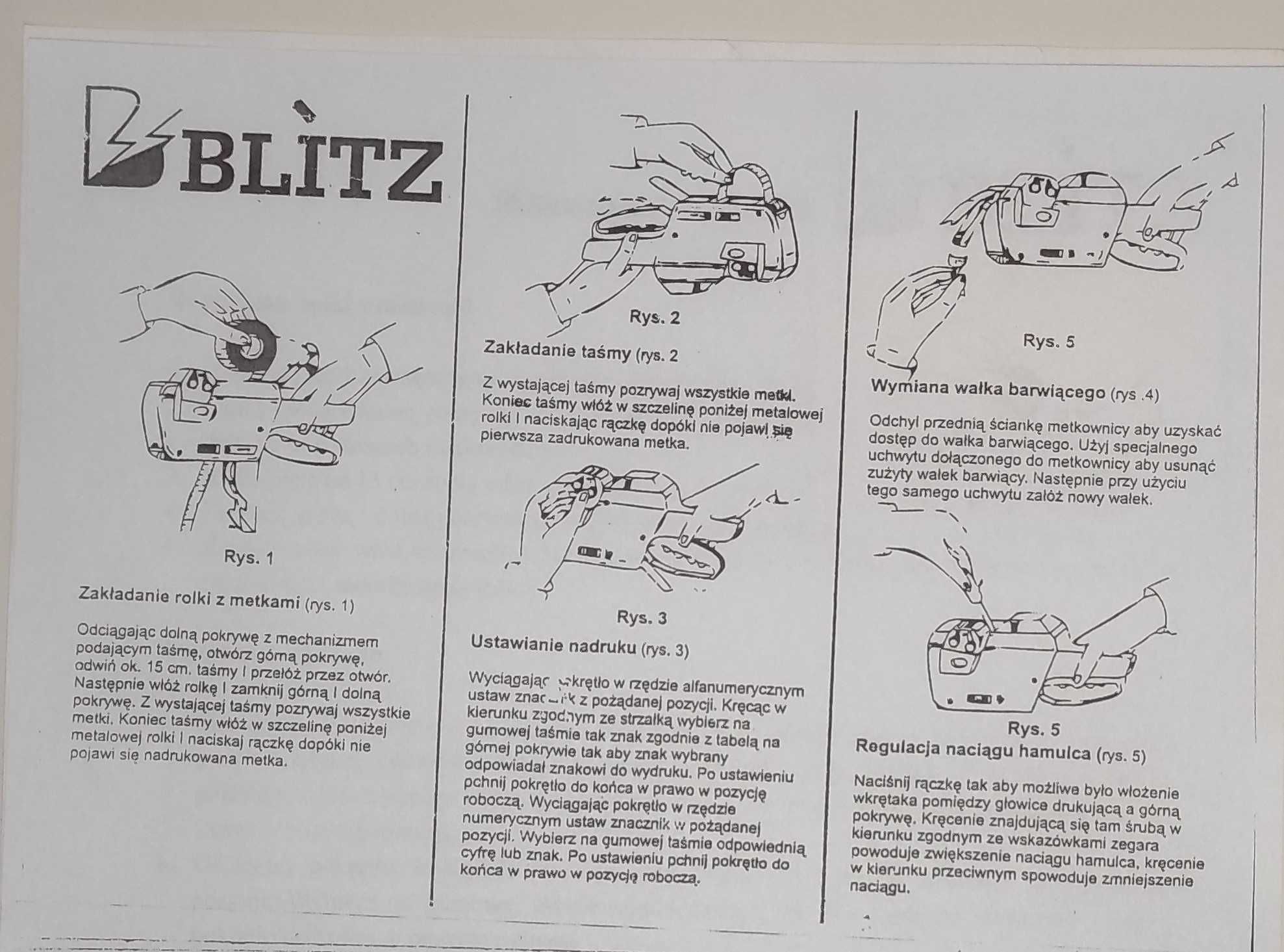Metkownica dwurzędowa Blitz C17A z nowym wałkiem barwiącym.