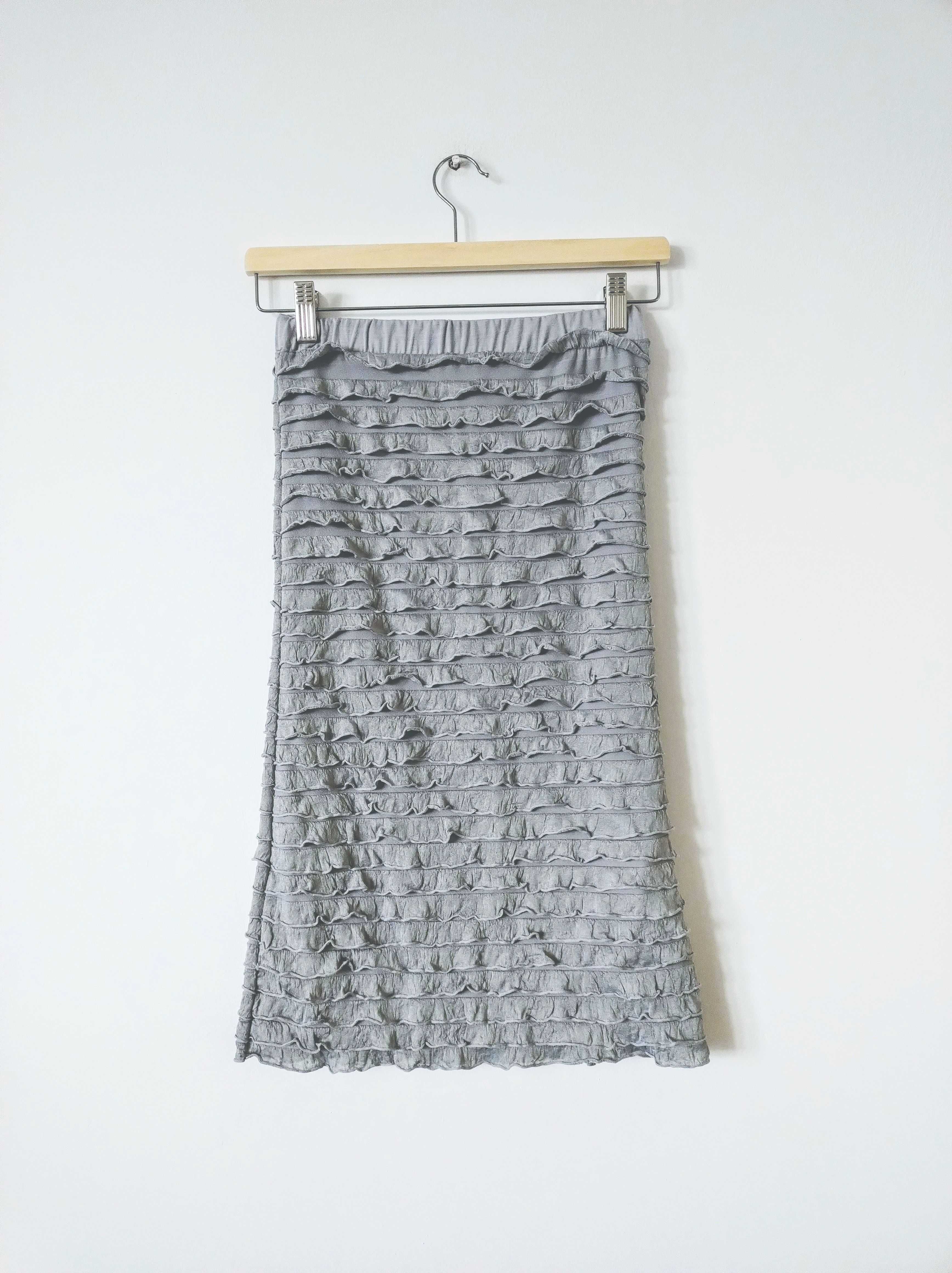 NOWA szara tunika sukienka Terranova z falbankami vintage 34 XS / 36 S