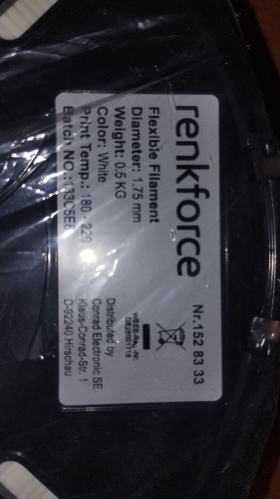 3D Filament diały mat renkforce 1.75