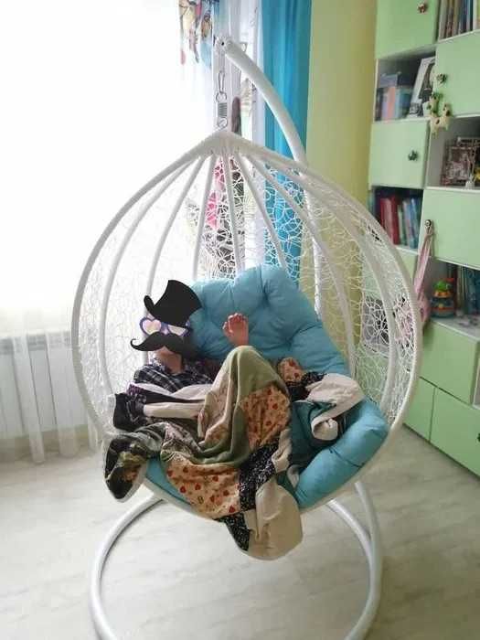 Підвісне крісло кокон велике, зі стійкою / Подвесное кресло на стойке