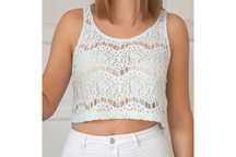 Crop Top miętowy koronkowy h&m S 36 koronka bluzka na lato