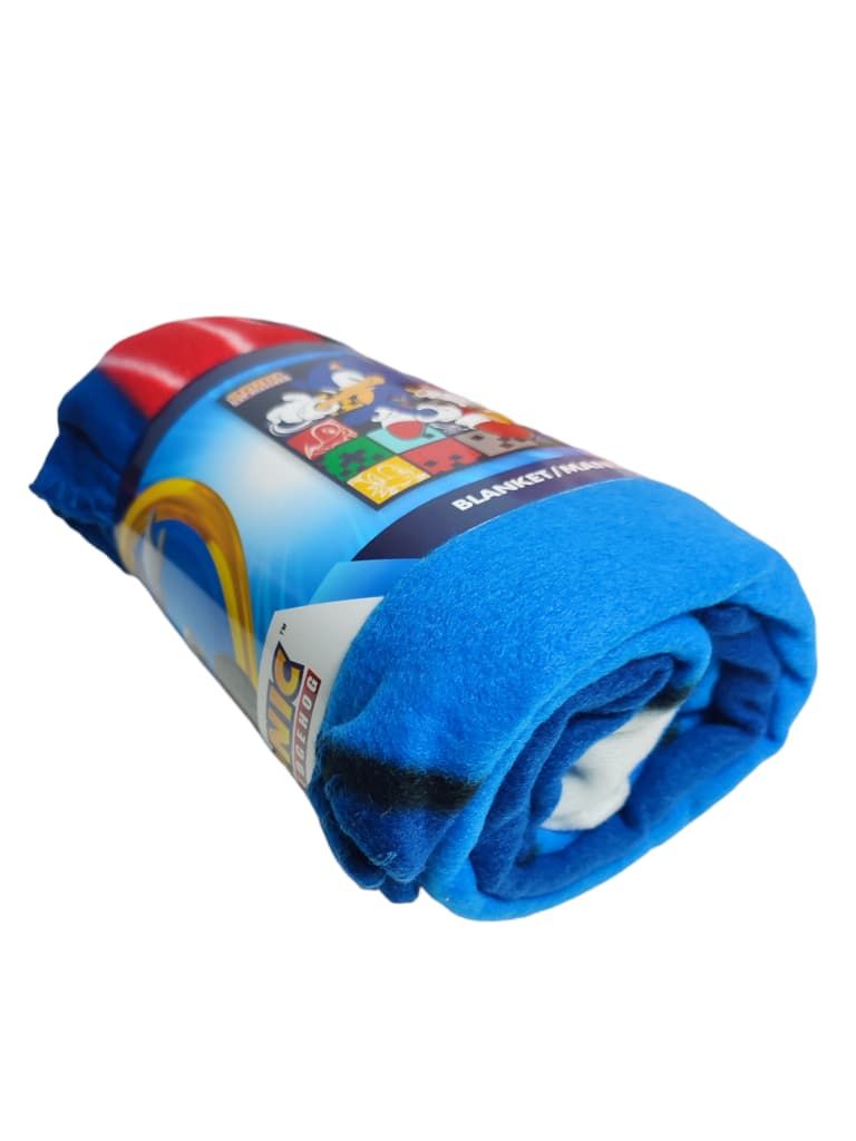 Koc dziecięcy kocyk polarowy Sonic 100x140cm +poduszka