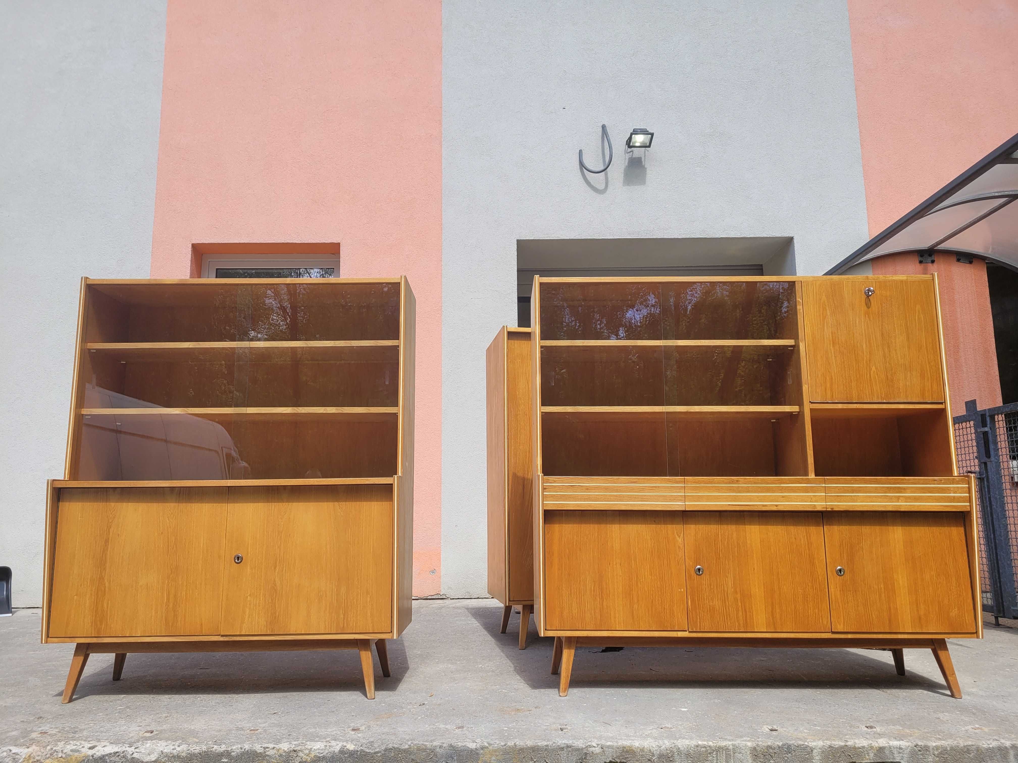 Biblioteczka witryna Czechosłowacja vintage 60 lata prl drewno
