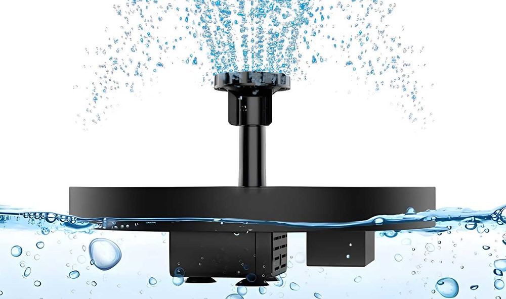 Fontanna Solarna Ogrodowa do Oczka Wodnego Stawu + ZESTAW KOŃCÓWEK