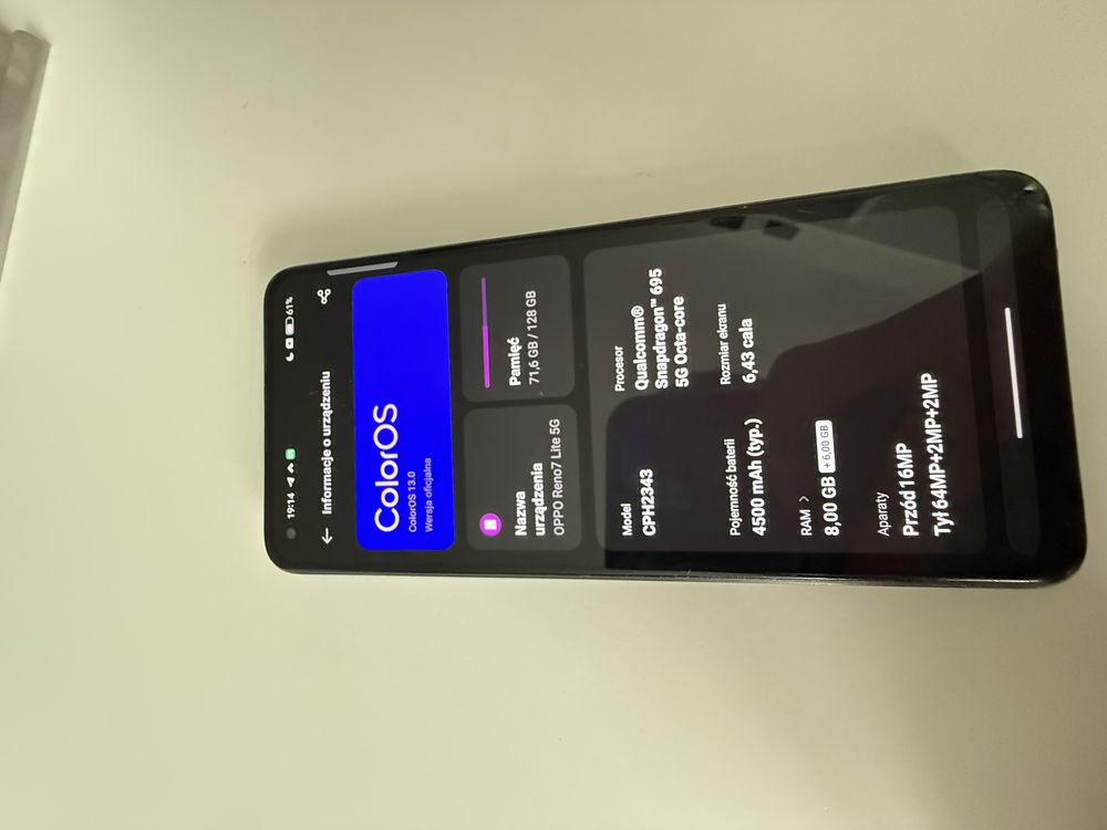 Sprzedaz oppo Reno7 Lite 5G