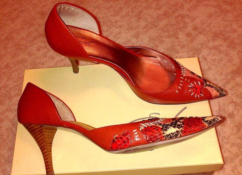 38-39. кожаные кирпичные туфли-лодочки egle, змеиная кожа