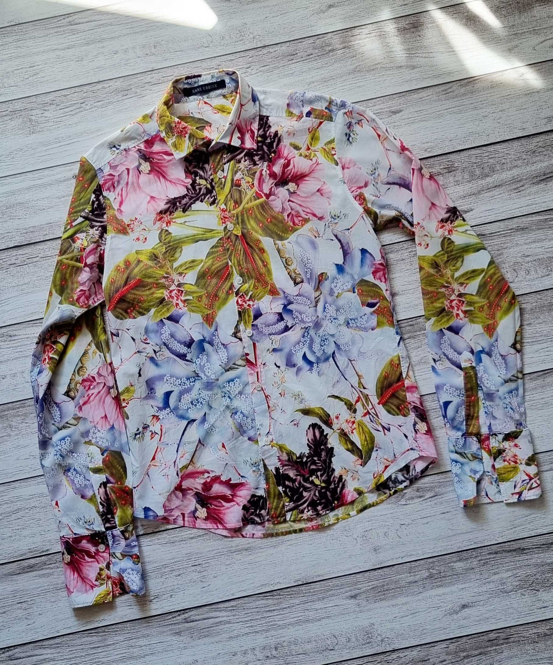 Мужская брендовая рубашка в цветочный принт из 100%хлопка