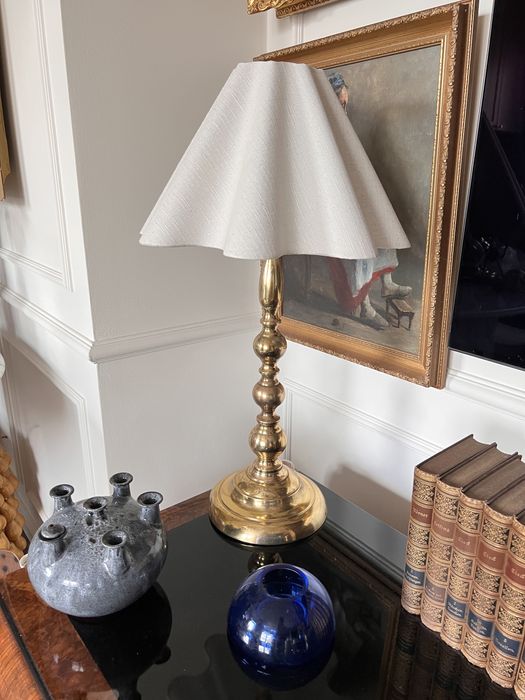 MS Belysning lampa stołowa mosiężna mosiądz vintage midcentury