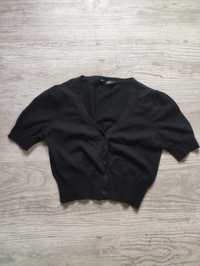 Krótki sweterek, czarny, na guziki, F&F, rozmiar 38