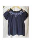 Topshop granatowa elegancka letnia bluzka koronka rozm L 40 12