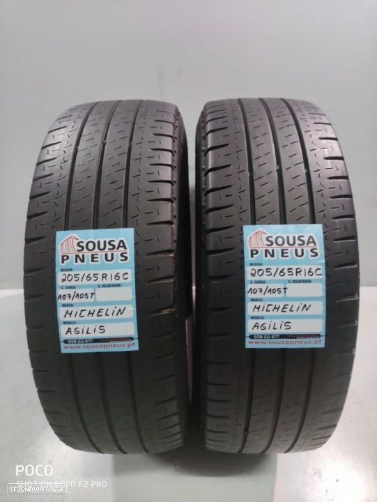2 pneus semi novos 205-65r16c michelin - oferta dos portes