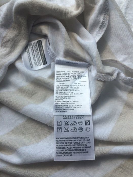 Levi’s S 36 Top koszulka podkoszulek w paski lniana len