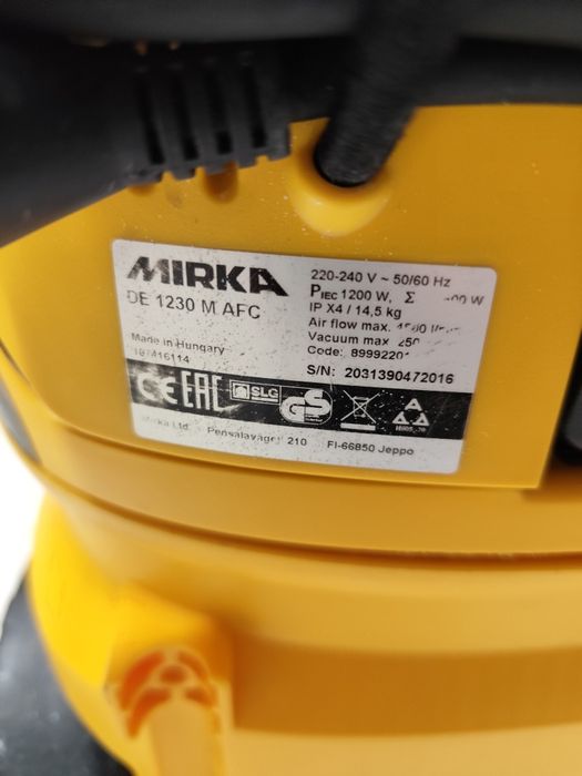 Mirka DE 1230 M AFC  пилосос будівельний Мірка оригінал