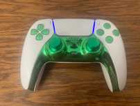 Pad PS5 Playstation 5 Dualsense pad chrom biało zielony coustoms