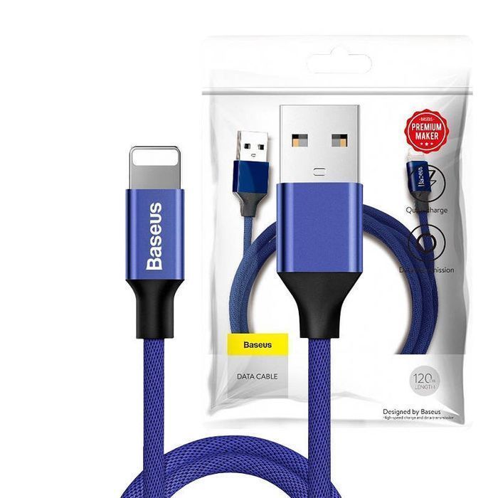 Kabel Baseus Yiven Lightning 1.2m Nylonowy DO Apple Szybkie Ładowanie