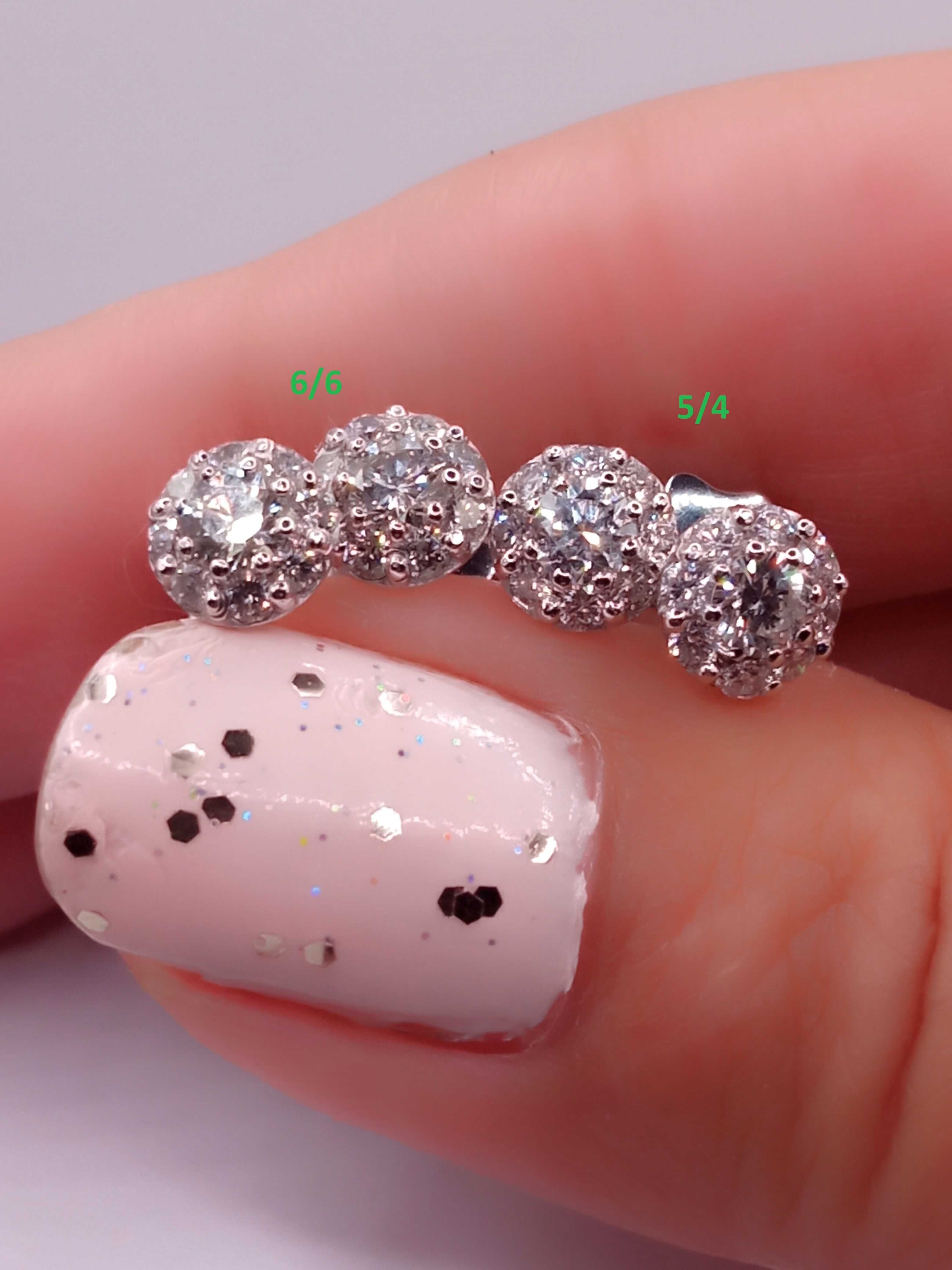 Сережки Бриллиант Малинка пусеты Діаманти на 0,64Ct золото 585
