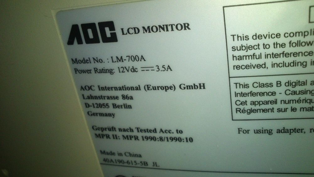 LCD  Monitor AOC