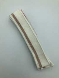 Ściągacz biały z różowym ze złotą nitka 1,34 m. x 3 cm.