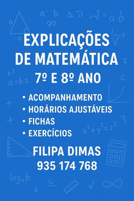 Explicações de matemática - 7/8 ano