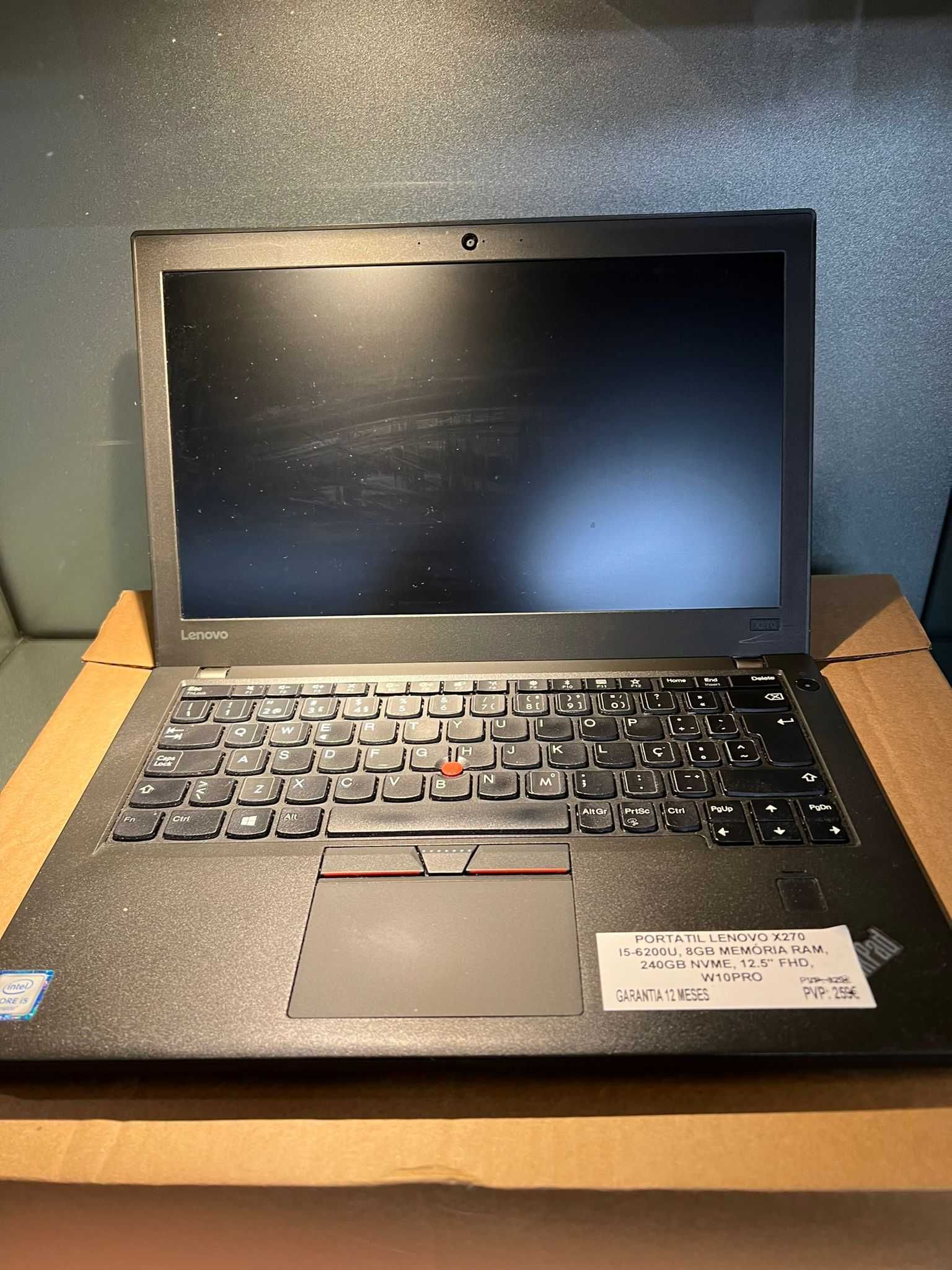 PORTÁTIL LENOVO X270 I5-6200U, 8GB RAM, 240GB NVME, 12.5" FHD, W10PRO