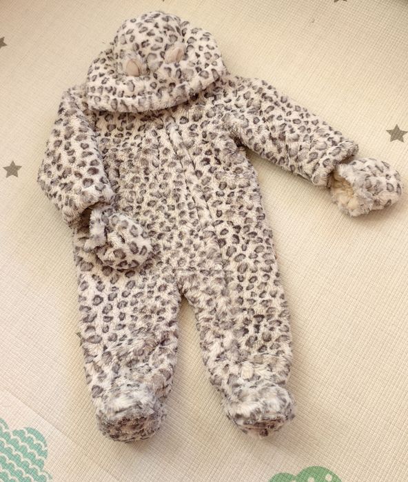 Kombinezon zimowy w panterkę, rozmiar 74