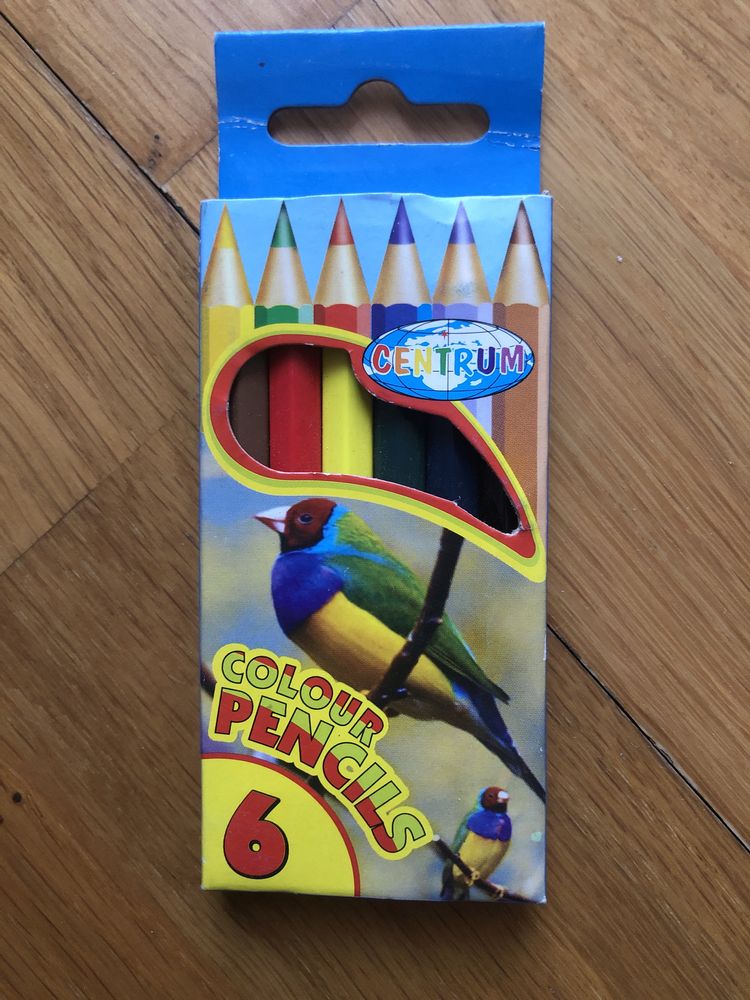 Нові кольорові олівці 6 шт олівчики канцтовари