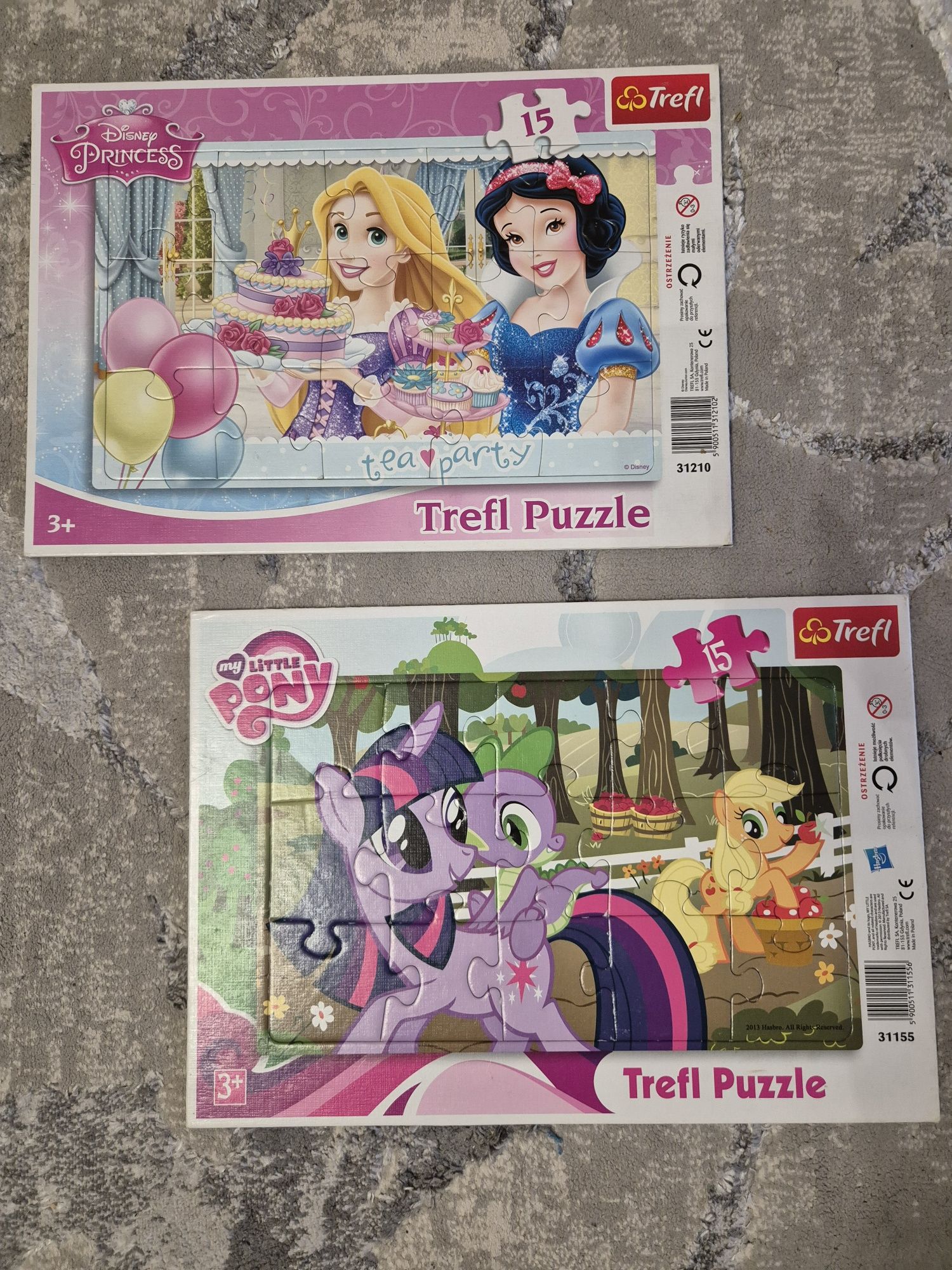 Puzzle ramkowe Trefl 15 elementów - 2 zestawy: My Little Pony i Disney