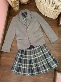 Шкільна форма костюм піджак юбка 9-10 років, 140 см