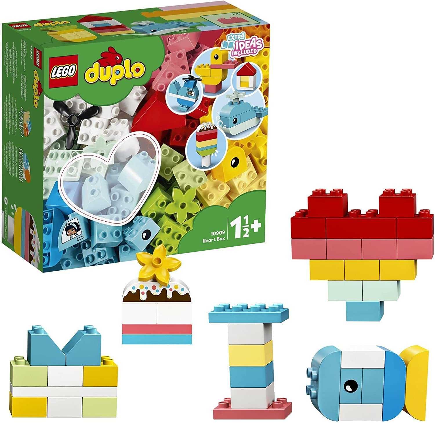 Конструктор LEGO Duplo 10909 Шкатулка-сердце 80 деталей от 18 мес.