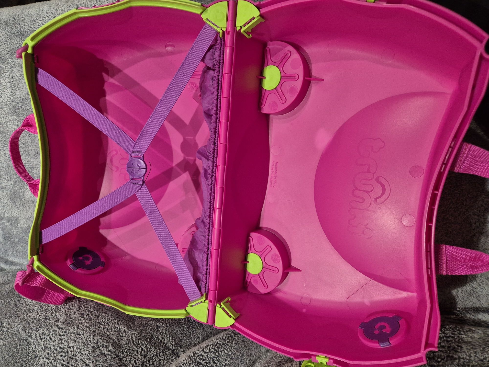 Walizka dziecięca podróżna jezdna TRUNKI różowa