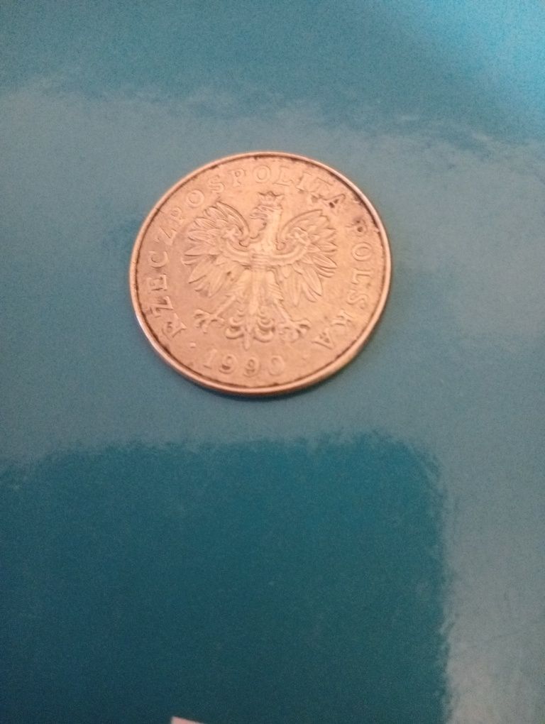 Moneta 100zł z 1990r z koroną czeską.