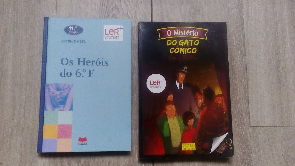 2 livros "Heróis do 6ºF" e "O Mistério do Gato Cómico"