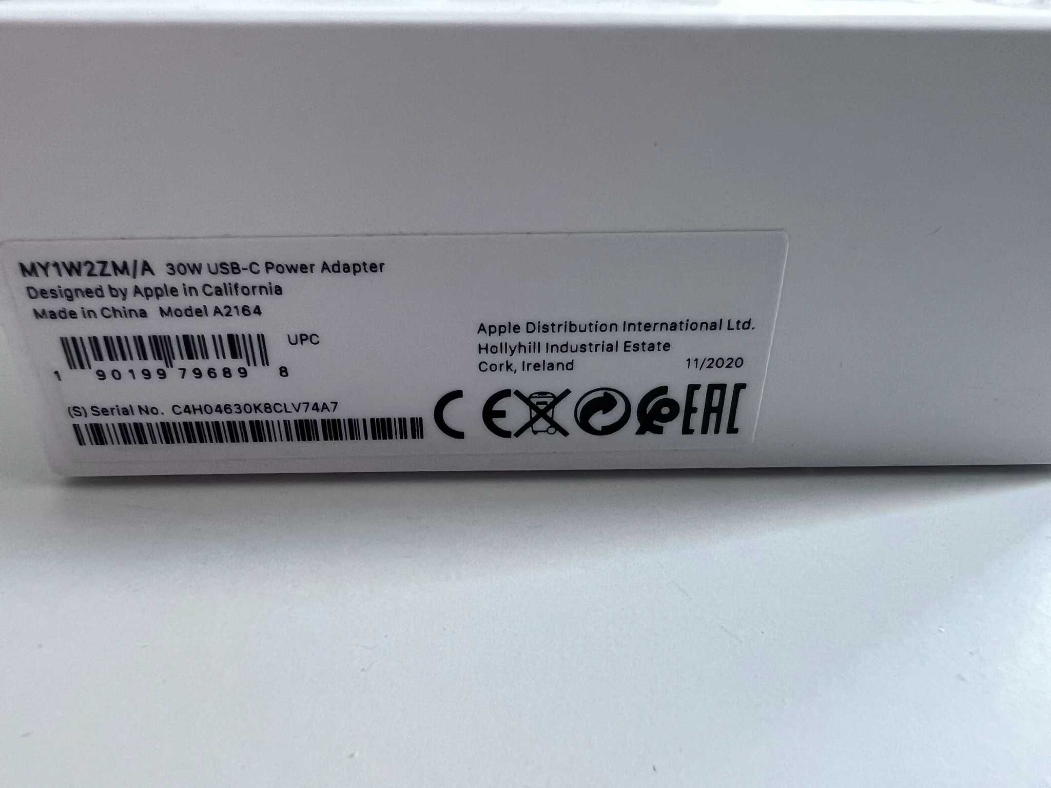 Zasilacz (ładowarka) USB-C APPLE o mocy 30W Macbook